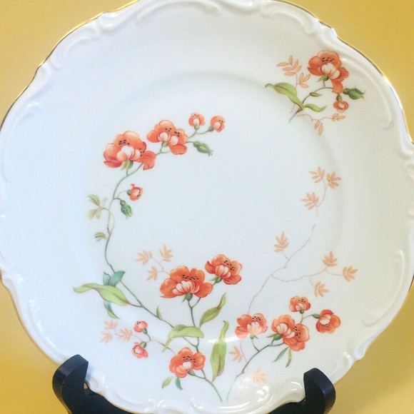 Mitterteich 7.5” White Floral Gold Trimmed Salad/Dessert Plate Bavaria Germany - Picture 2 of 7